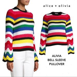 Alice + Olivia Alivia Bell Sleeve Pullover Multi